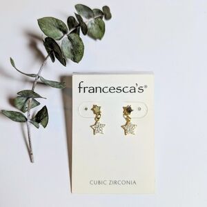 Francesca's Collections Gold and Black Stud Earrings